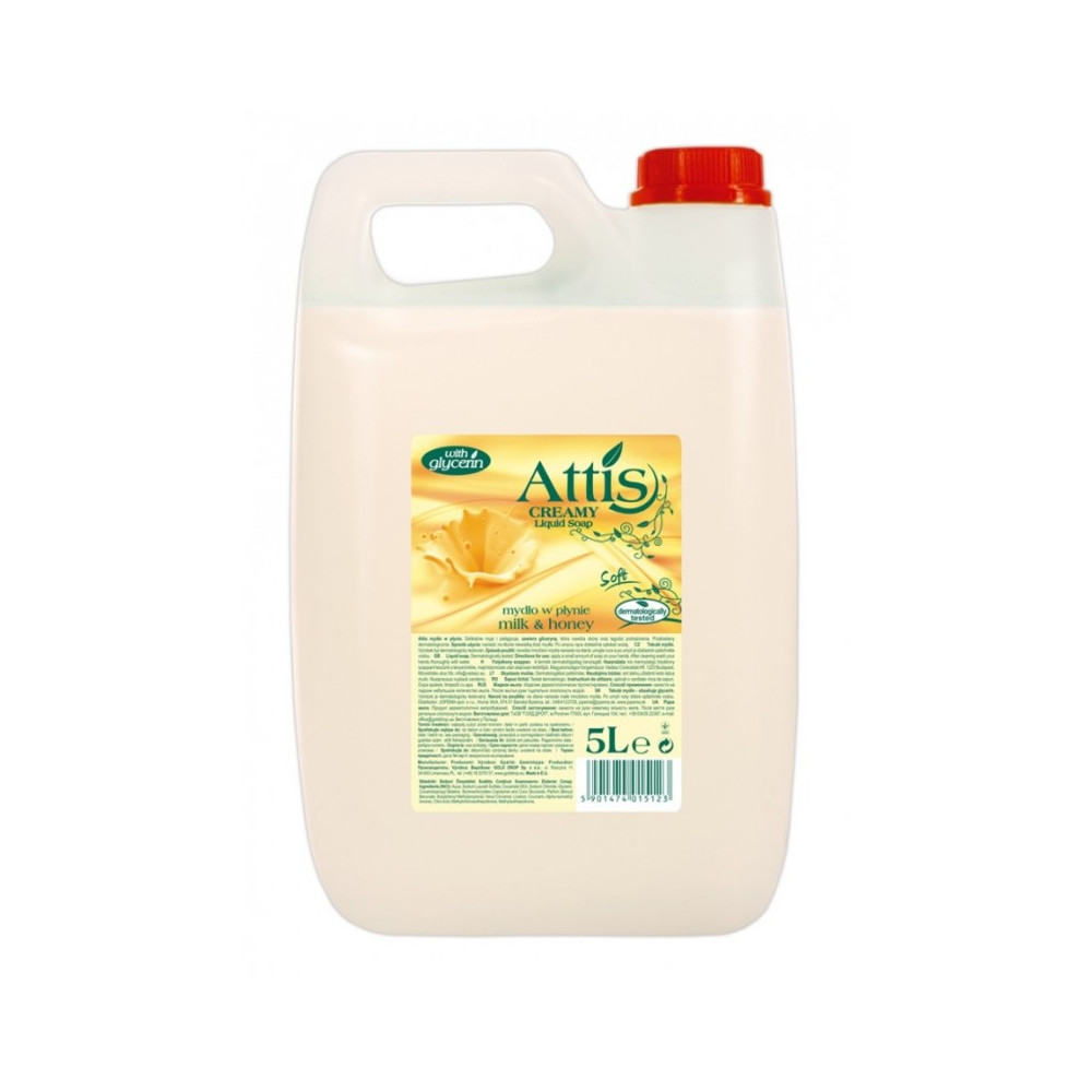 ATTIS Mydło w płynie mleko i miód z gliceryną 5L