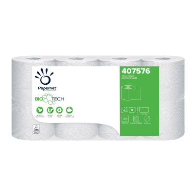 Papier toaletowy ekologiczny Papernet BioTech 407576 2-warstwowy - 8 x 8 rolek