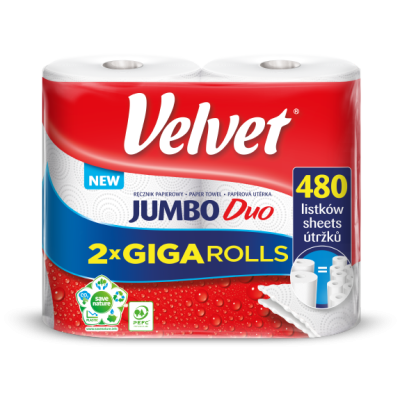 Ręcznik papierowy Velvet Jumbo Duo - 10 x 2 szt.