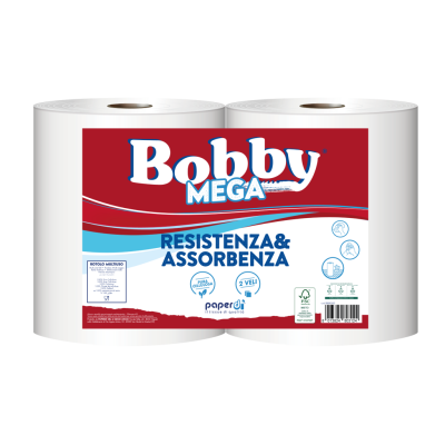 Czyściwo przemysłowe Bobby MEGA 2-warstwowe celuloza 2 rolki