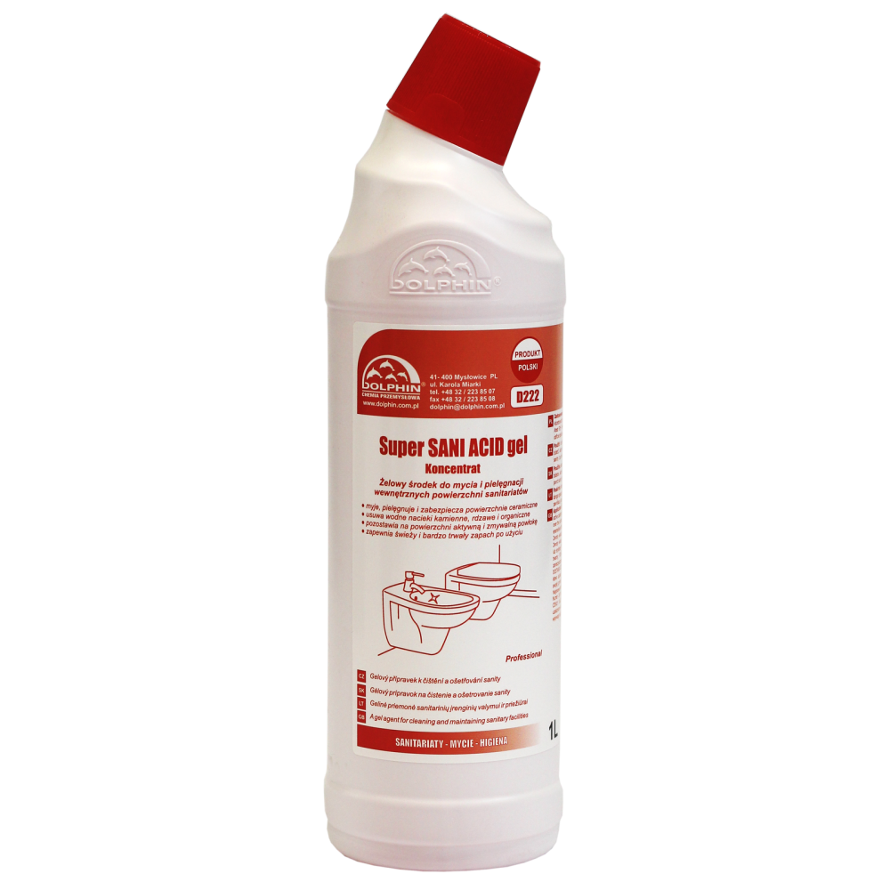 Dolphin D222 Super Sani Acid Gel Żelowy środek do mycia sanitariatów WC 1L